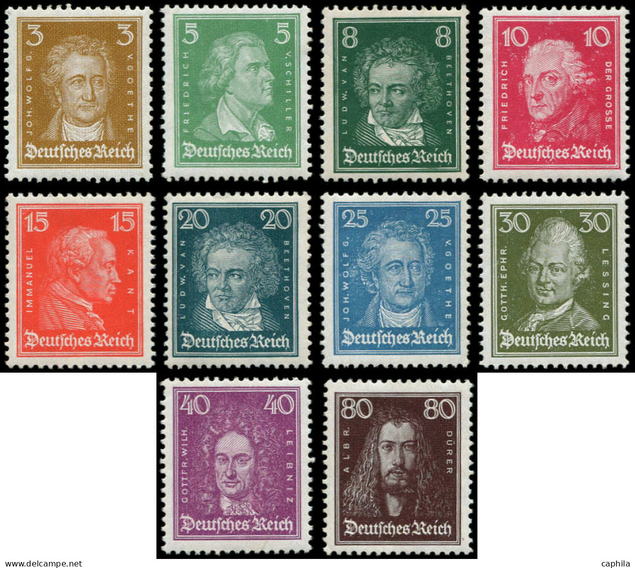 ** ALLEMAGNE EMPIRE - Poste - 379/87 + 389, 10 Valeurs - Unused Stamps