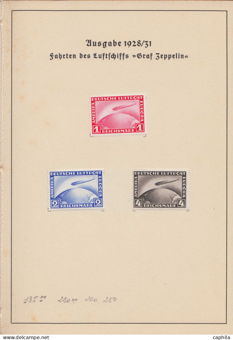 * ALLEMAGNE EMPIRE - Poste - Livret officiel du Congrès de Madrid 1932, contenant les timbres de la période dont Zeppeli