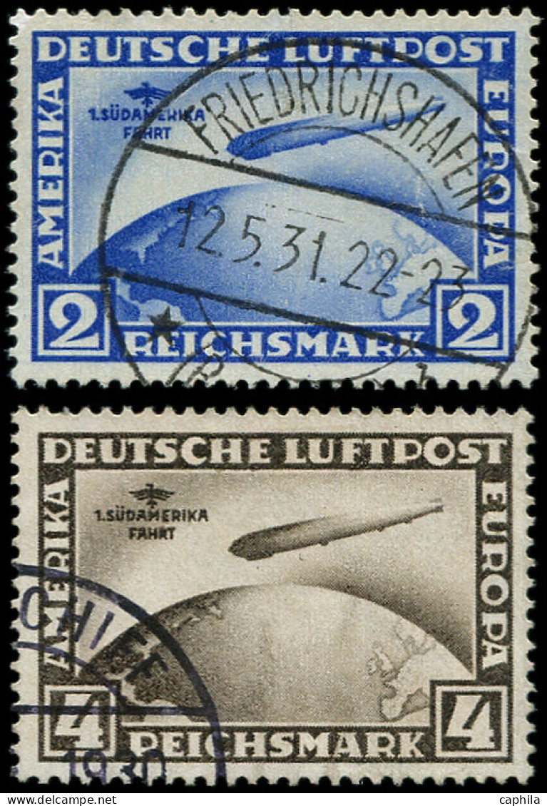 O ALLEMAGNE EMPIRE - Poste Aérienne - 38/39, Signés Scheller: Südamerikafahrt - Airmail & Zeppelin