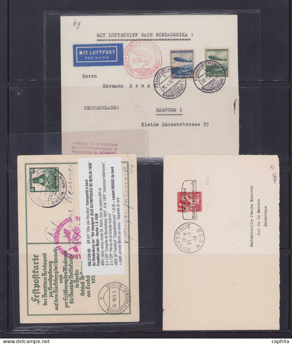 LET ALLEMAGNE EMPIRE - Lots & Collections - Collection de 80 lettres ou Cp, dont zeppelins et occupation, à étudier