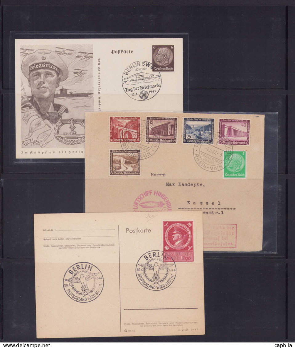 LET ALLEMAGNE EMPIRE - Lots & Collections - Collection de 80 lettres ou Cp, dont zeppelins et occupation, à étudier
