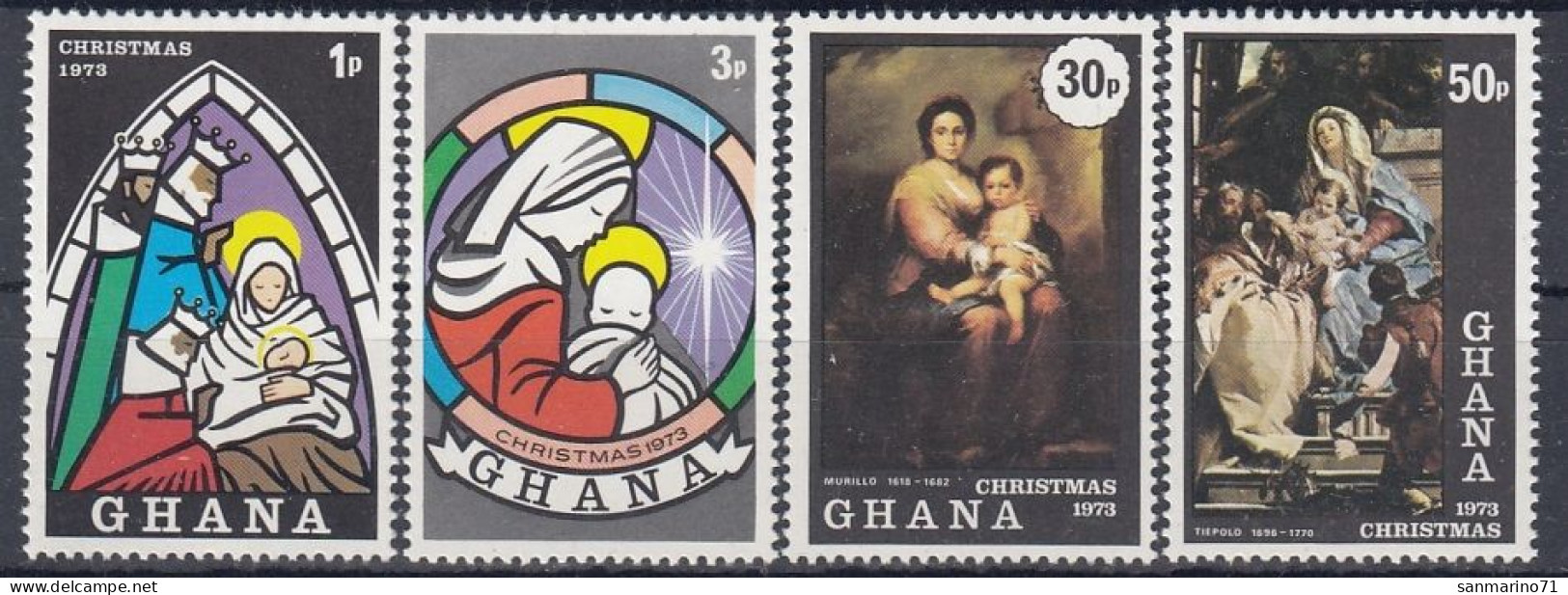 GHANA 532-535,unused,Christmas 1973 (**) - Ghana (1957-...)