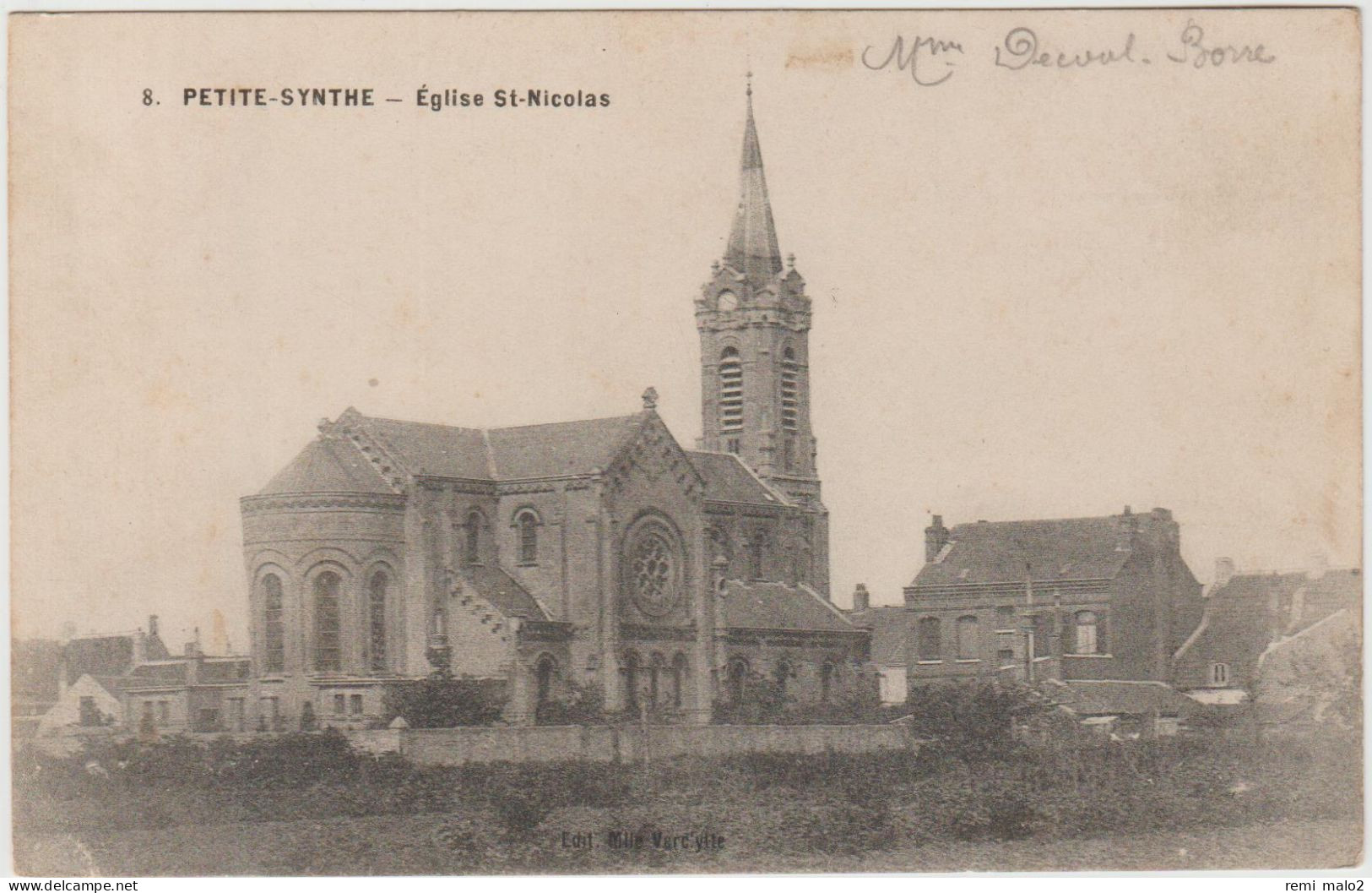 CARTE POSTALE   PETITE SYNTHE 59  Eglise Saint Nicolas - Autres & Non Classés