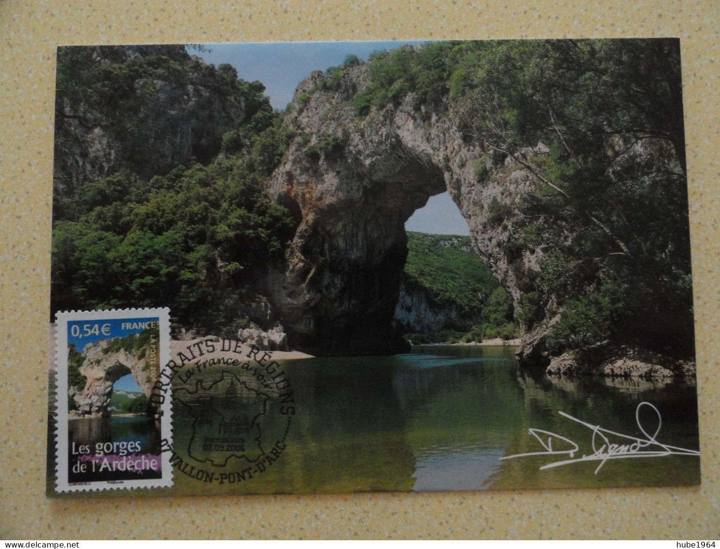 CARTE MAXIMUM CARD LES GORGES DE L'ARDECHE LE PONT D'ARC ARDECHE OPJ VALLON PONT D'ARC FRANCE - Other & Unclassified