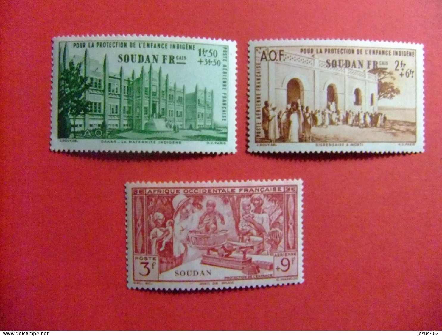 55 SUDAN - SOUDAN FRANCAISE 1942 / AYUDA  PROTECCION De La INFANCIA  / YVERT PA 6 / 8  MNH - Unused Stamps