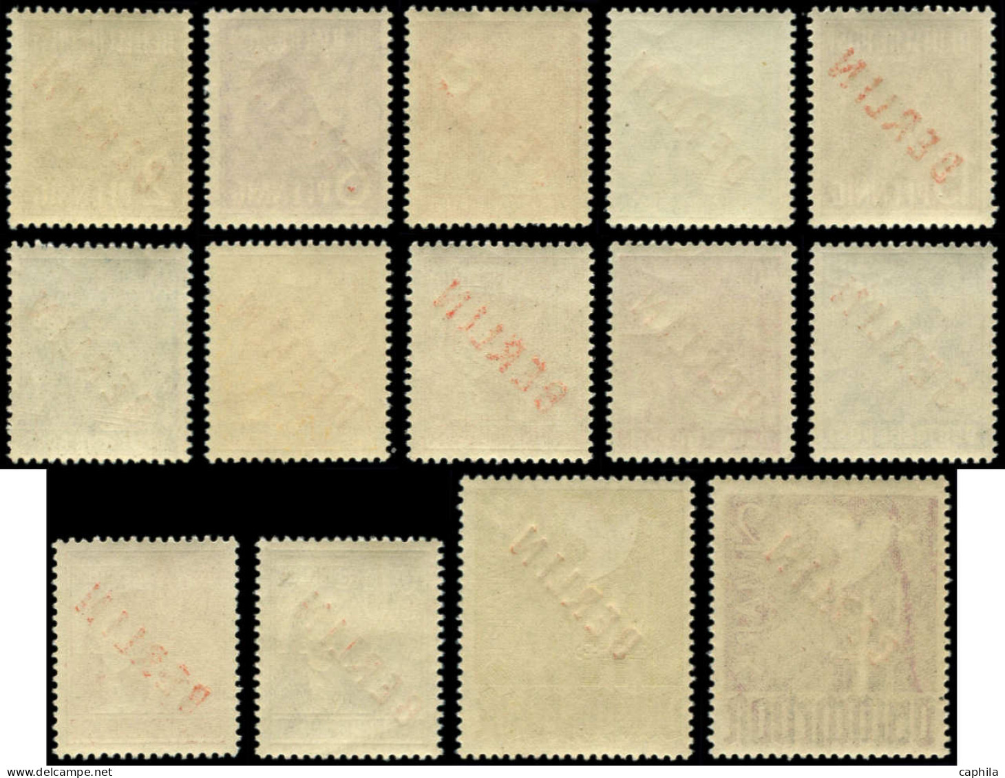 ** ALLEMAGNE BERLIN - Poste - 1/18, Complet 14 Valeurs: Berlin Rouge - Unused Stamps