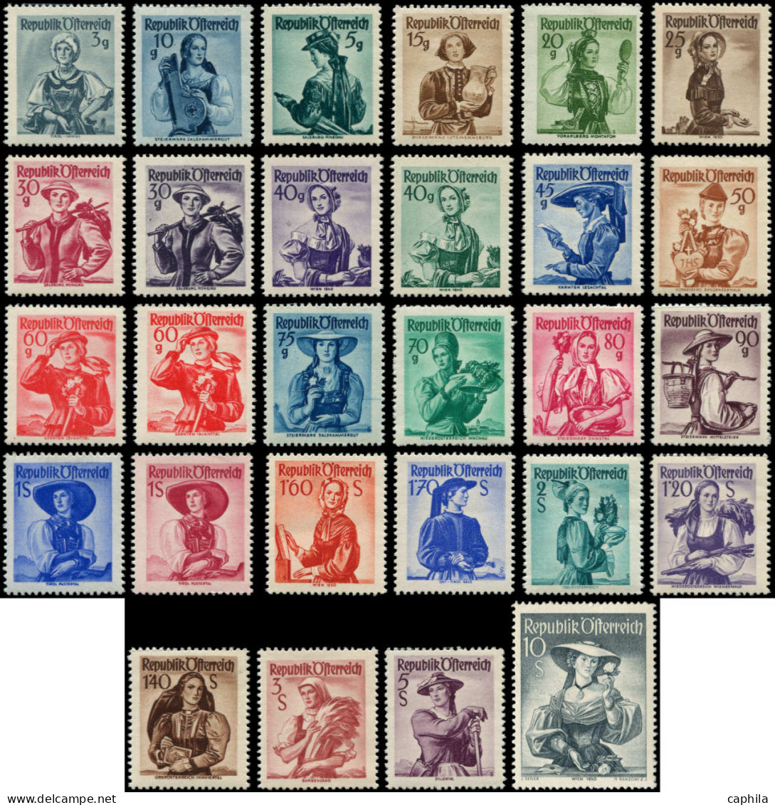 ** AUTRICHE - Poste - 738A/54A, Complet: Costumes Régionaux Divers - Unused Stamps