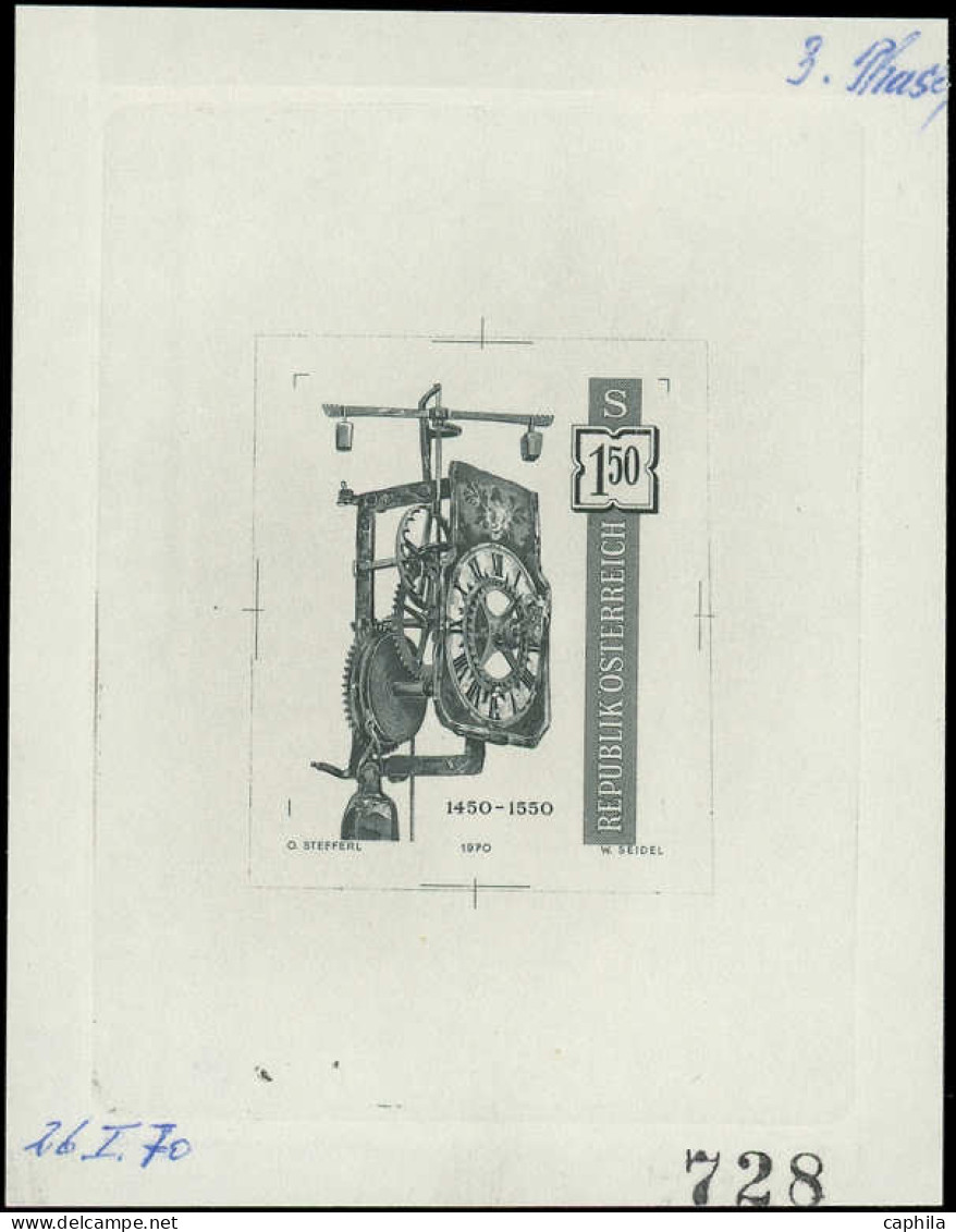 EPA AUTRICHE - Epreuves D'Artiste - 1157, épreuve D'artiste En Noir Sur Papier Gommé, Annotée "3 Phase, 26/1/70-728": Pe - Sonstige & Ohne Zuordnung