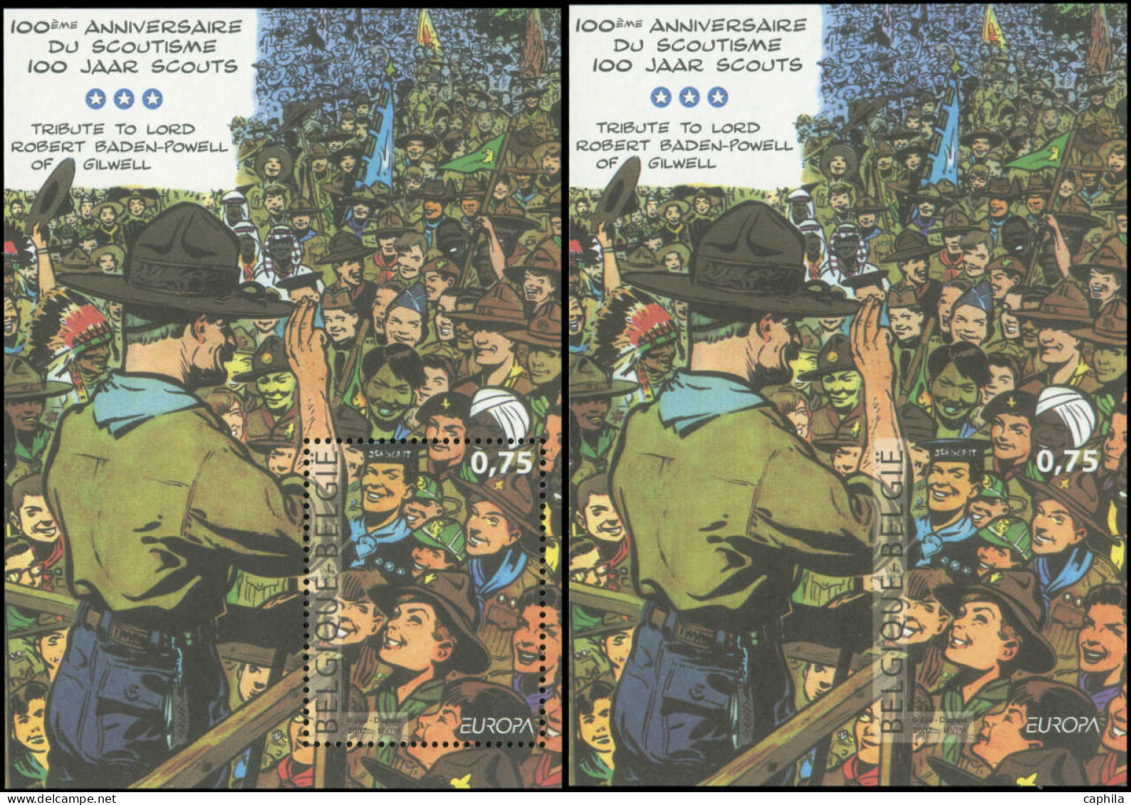 ** BELGIQUE - Blocs Feuillets - 119, Denté + Non Dentelé: Europa 2007, Scoutisme (Cob) - Autres & Non Classés