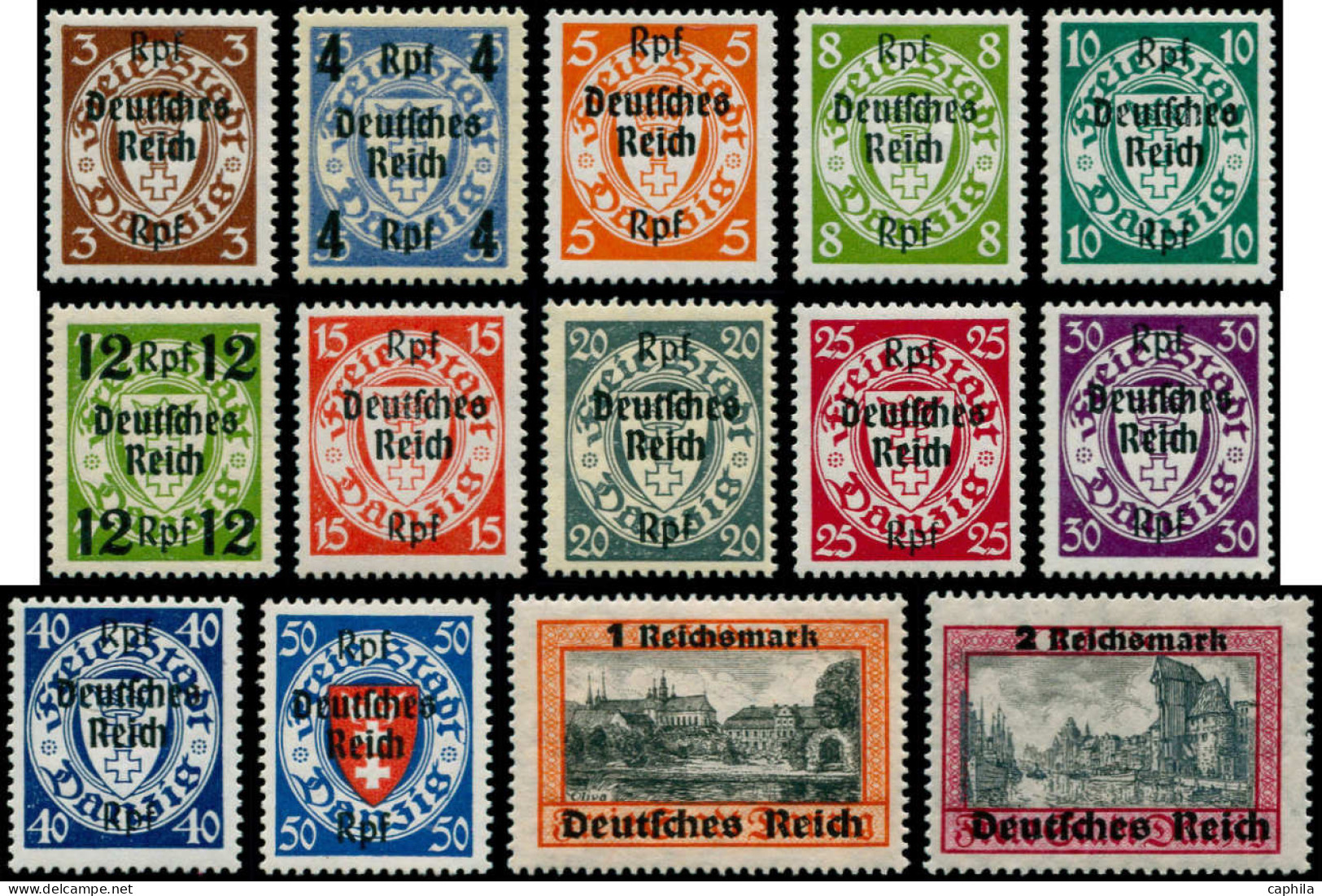 ** DANTZIG - Poste - 258/71, Complet 14 Valeurs: "Deutfches Reich". - Other & Unclassified