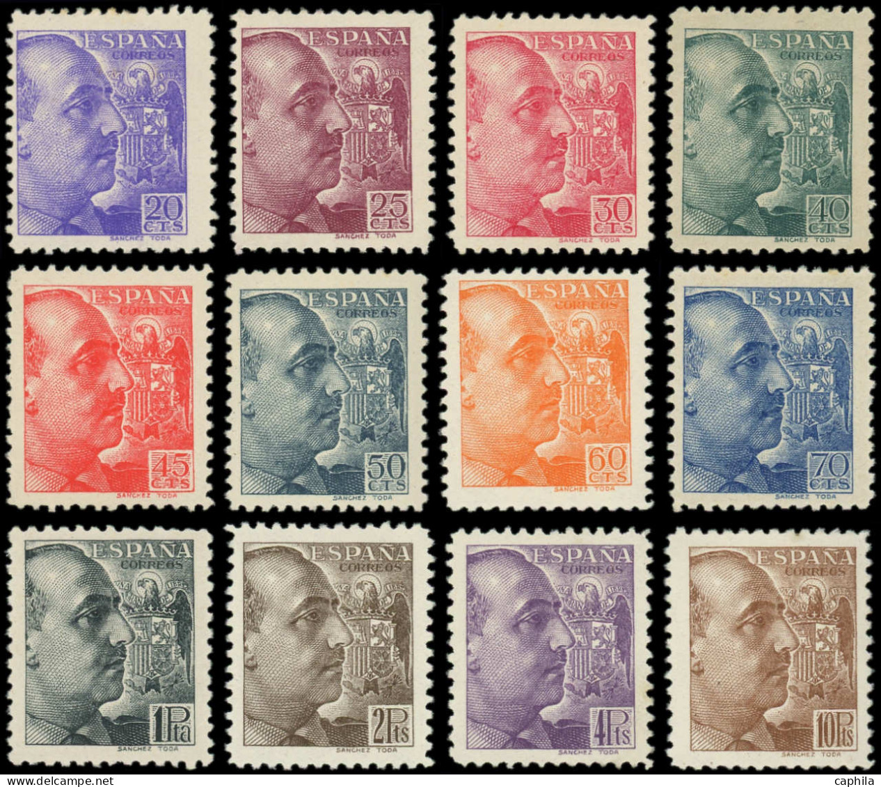 * ESPAGNE - Poste - 664/75A, Complet 12 Valeurs: Général Franco - Unused Stamps