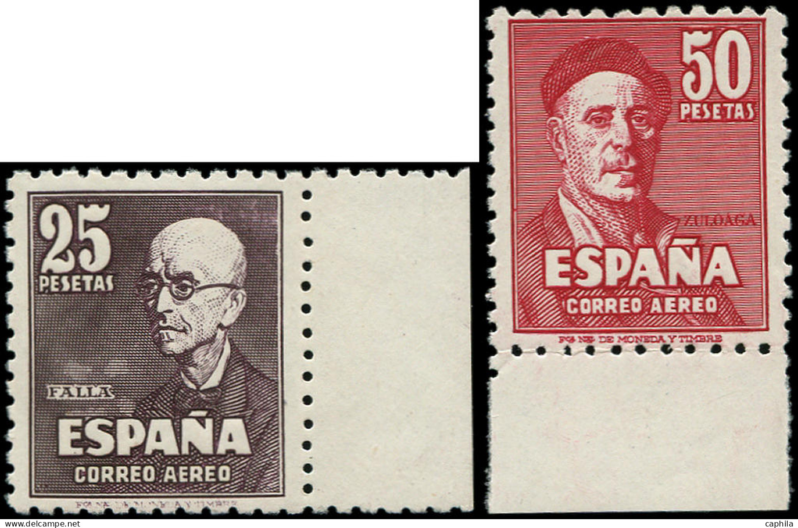 ** ESPAGNE - Poste Aérienne - 236/37, Signés Roumet, Bdf: Artistes - Unused Stamps