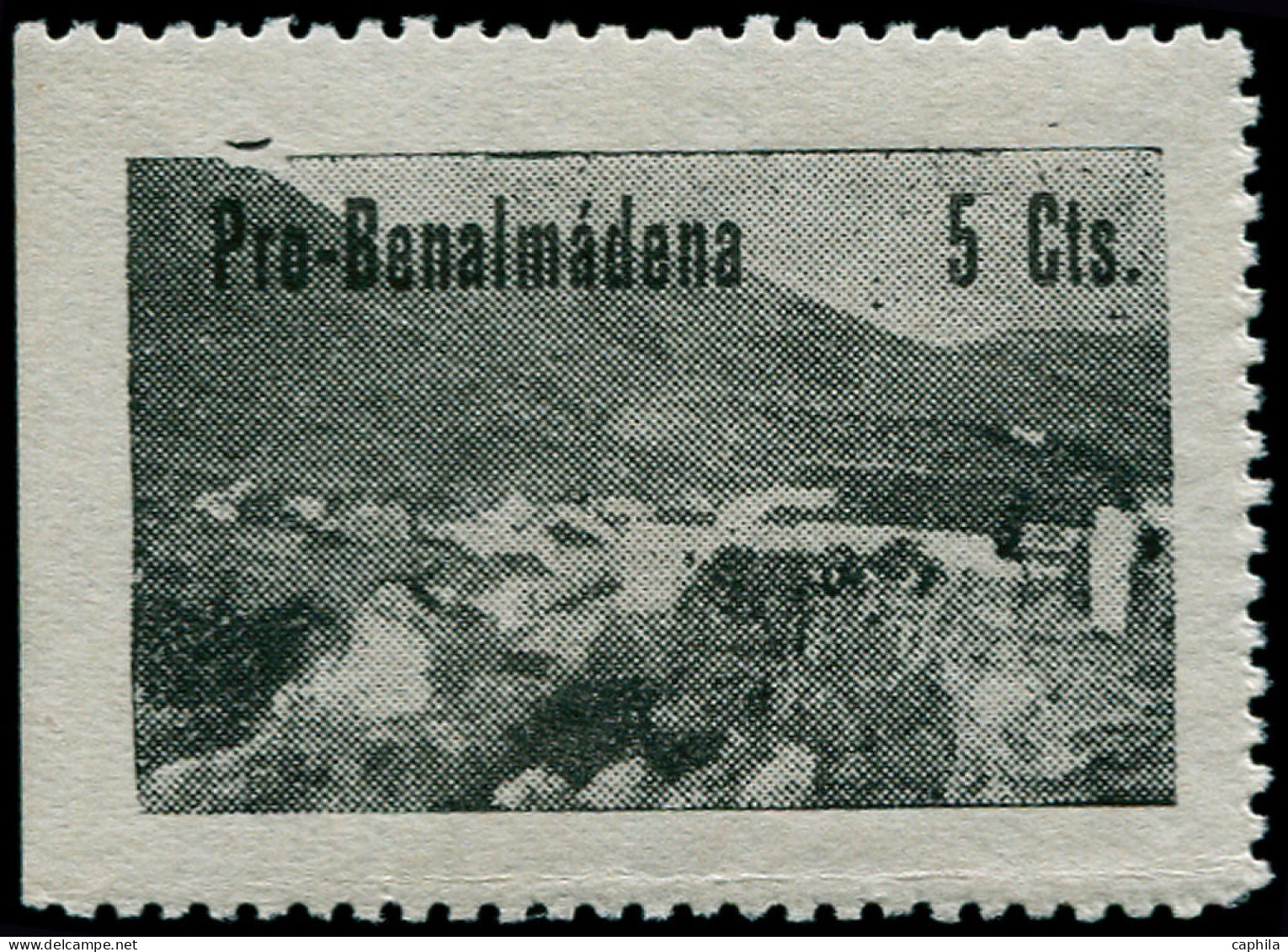 * ESPAGNE GUERRE CIVILE NATION - Poste - Benalmádena Ed. 3: 5c. Noir Paysage -RR - - Spanish Civil War Labels