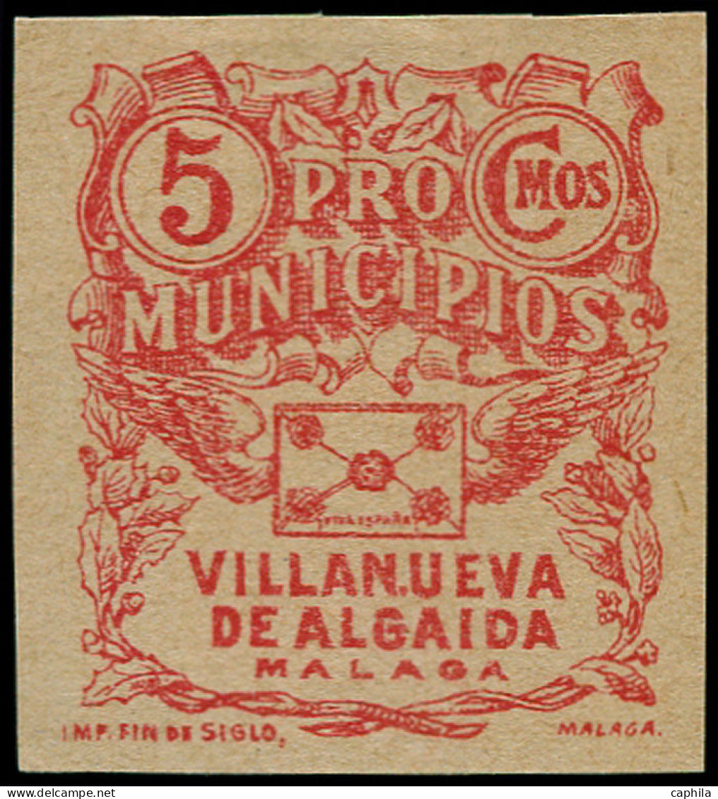 * ESPAGNE GUERRE CIVILE NATION - Poste - Villanueva Ed. 4, Non Dentelé: 5c. Rose - Spanish Civil War Labels