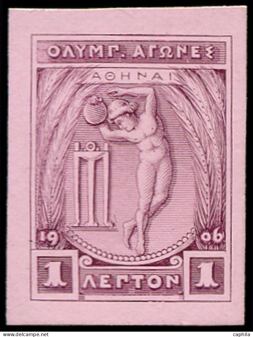 ESS GRECE - Poste - 165, Essai En Violet/mauve Sur Bristol: 1l. Jeux Olympiques D'Athènes 1906 - Autres & Non Classés
