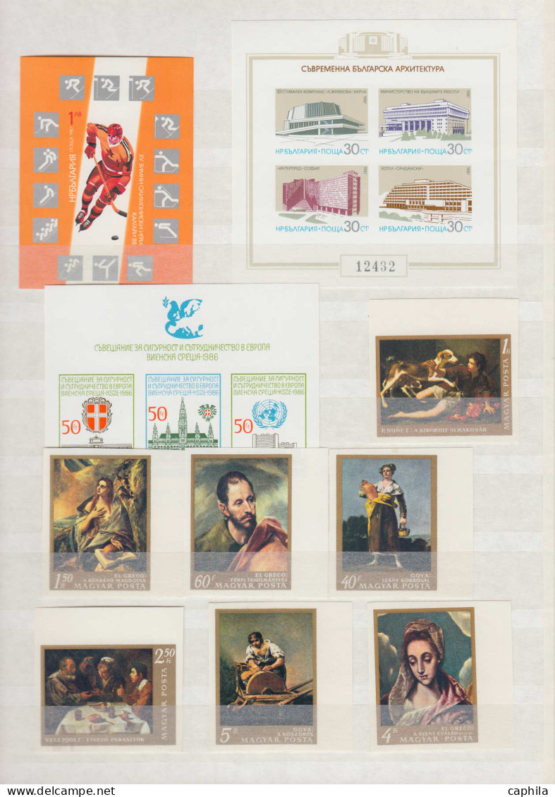 ** HONGRIE - Lots & Collections - Un classeur contenant des blocs et séries 1960/1975, il est joint Bulgarie blocs 1960/