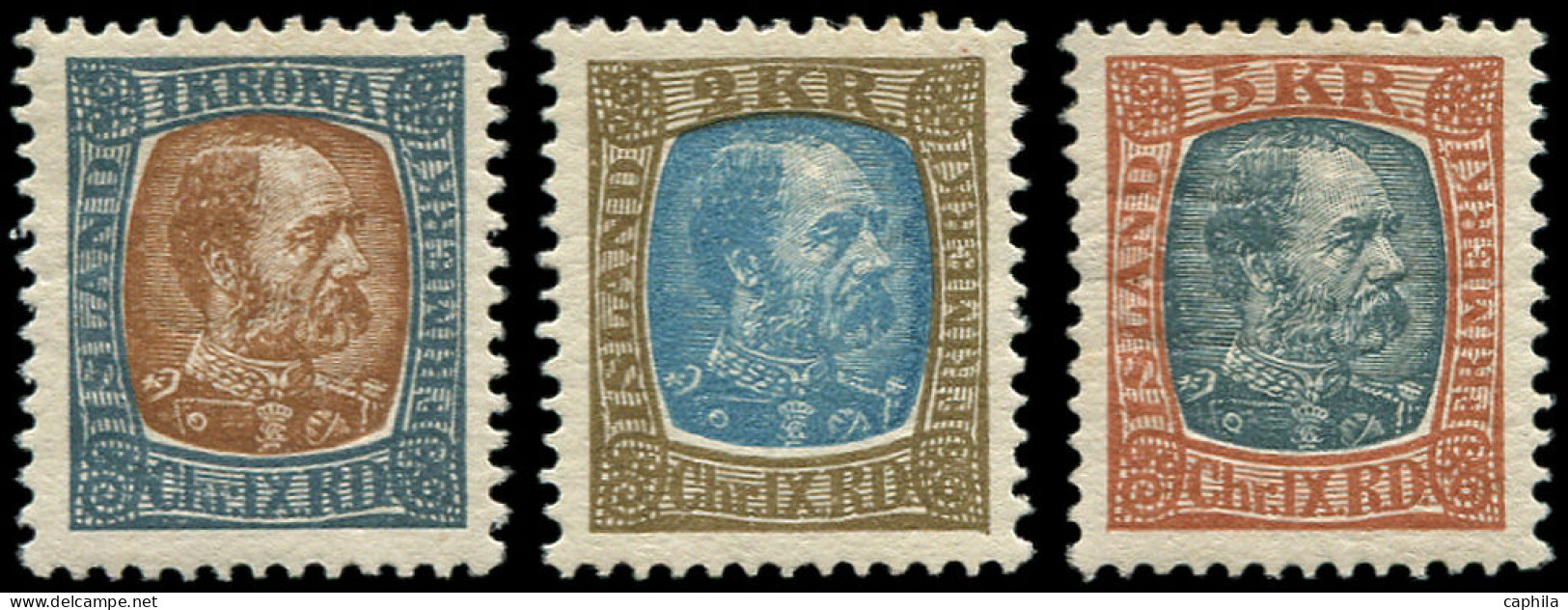 ** ISLANDE - Poste - 44/46, Christian IX - Unused Stamps