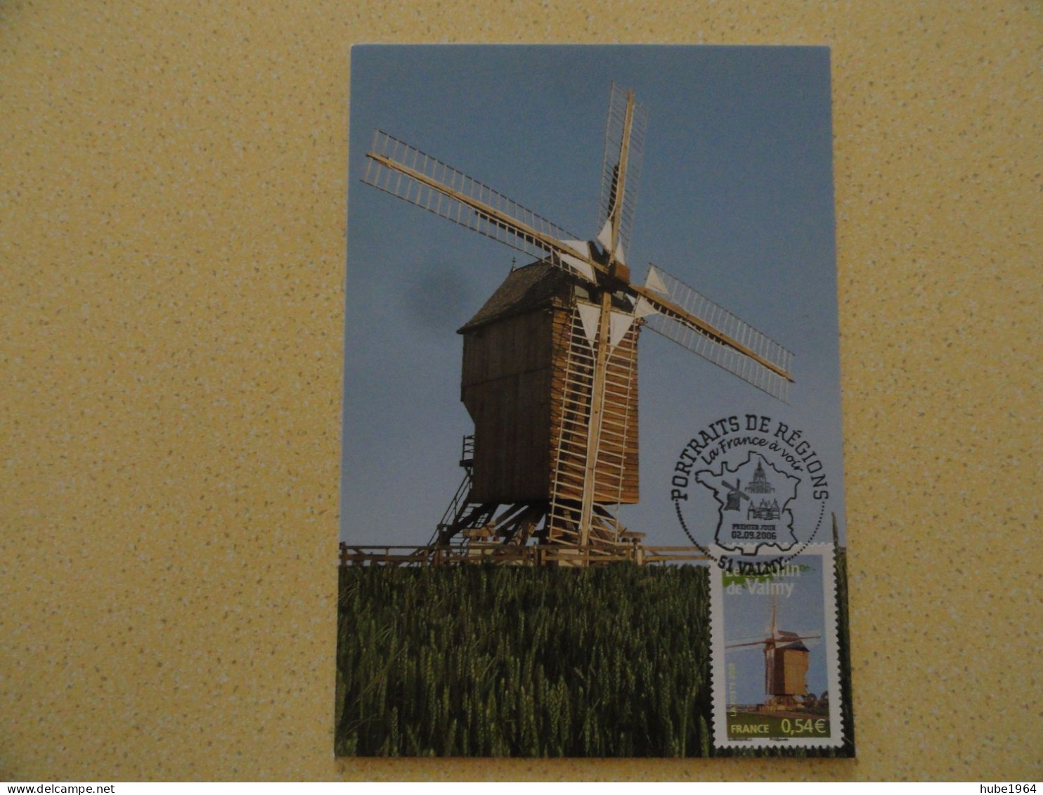 CARTE MAXIMUM CARD LE MOUNIN DE VALMY  MARNE OPJ VALMY FRANCE - Windmills