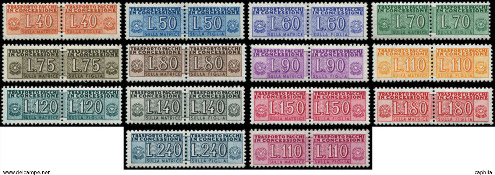 ** ITALIE - Colis Postaux - 91/103, Complet - Postal Parcels
