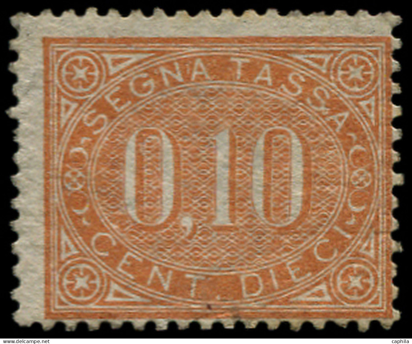 * ITALIE - Taxe - 2, Gomme Non Originale: 10c. Jaune-brun (Sas. 2) (cote*) - Postage Due