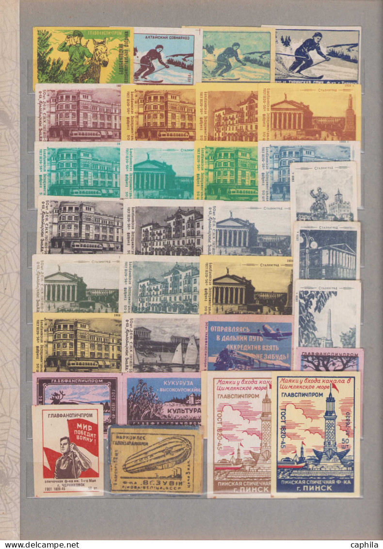 LOT RUSSIE - Lots & Collections - Lot de plus de 620 étiquettes, dont nombreuses proches du timbre émis