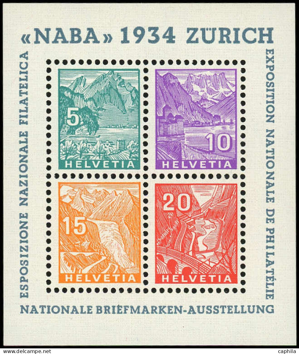 ** SUISSE - Blocs Feuillets - 1, Luxe: NABA 1934 - Blocs & Feuillets