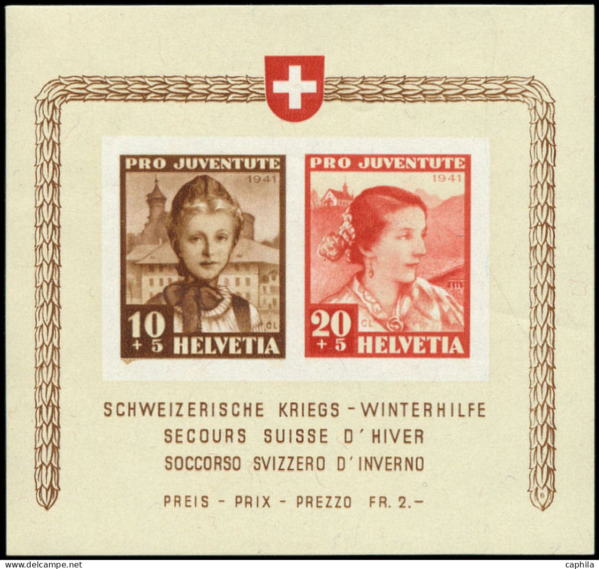 ** SUISSE - Blocs Feuillets - 6, Secours Suisse D'Hiver - Blocs & Feuillets