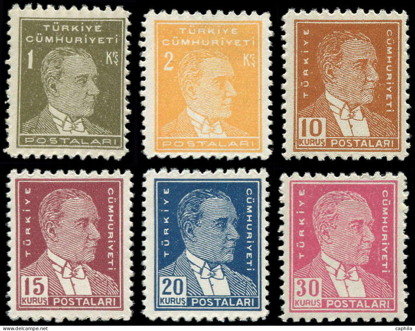 ** TURQUIE - Poste - Isfila 1652/57, Papier Médium, Complet: Atatürk - Unused Stamps