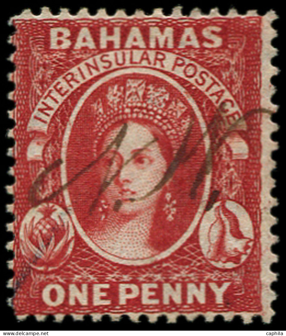O BAHAMAS - Poste - 14, Signé, Dentelé 14, Oblitération Fiscale: 1p. Vermillon - Bahama's (1973-...)