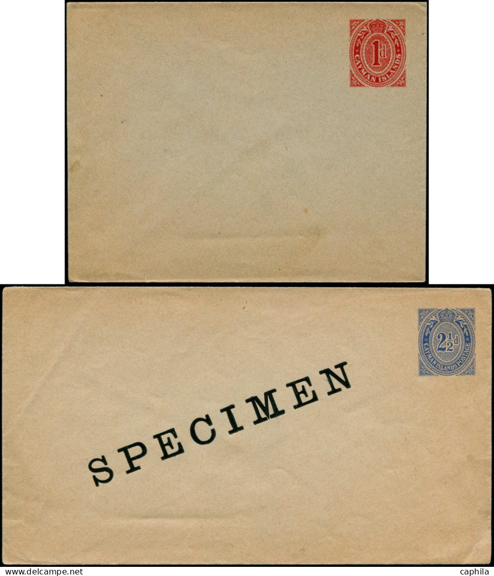 N CAIMANES - Entiers Postaux - 3 Enveloppes Différentes 1p. Rouge (x2), 2.50 Bleu, Dont Une Spécimen (1909) - Iles Caïmans