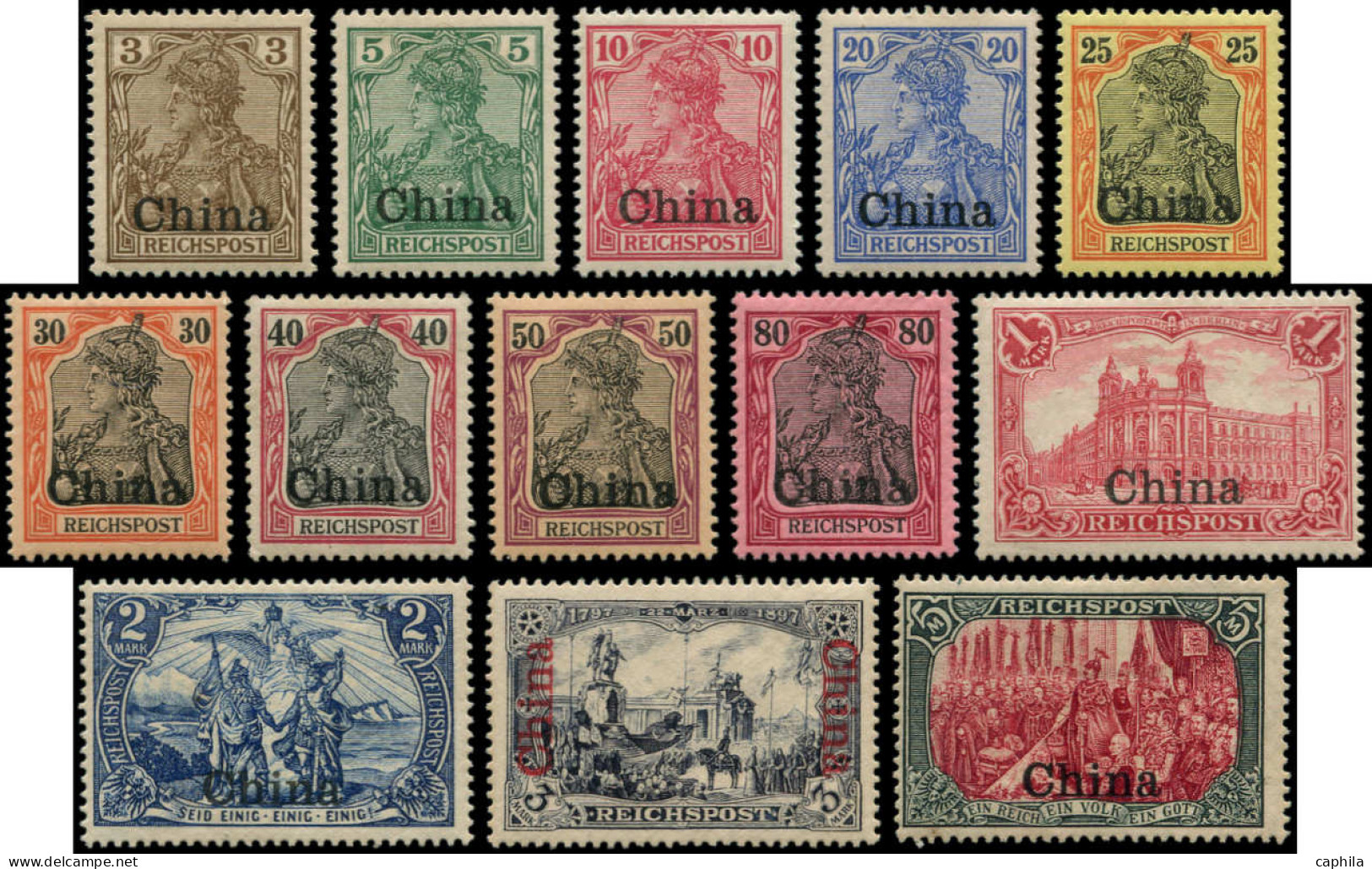 * CHINE B.ALLEMANDS - Poste - 9/21, Complet Dont 21 Signé Calves - China (offices)