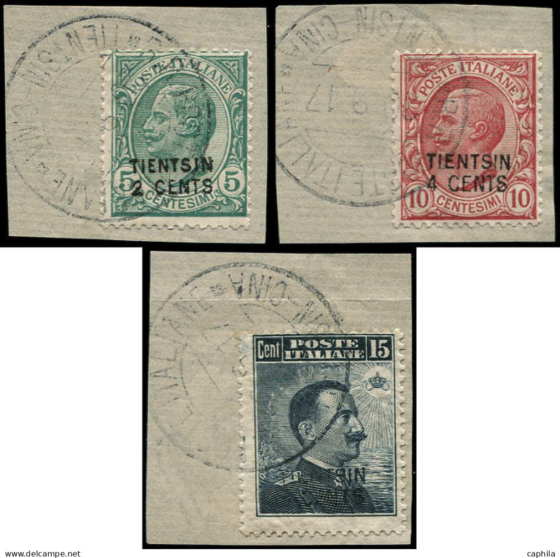 O CHINE B.ITALIENS - Poste - 9/11, Sur Fragments, Signés Scheller (Sas. 1/3) - Pekin