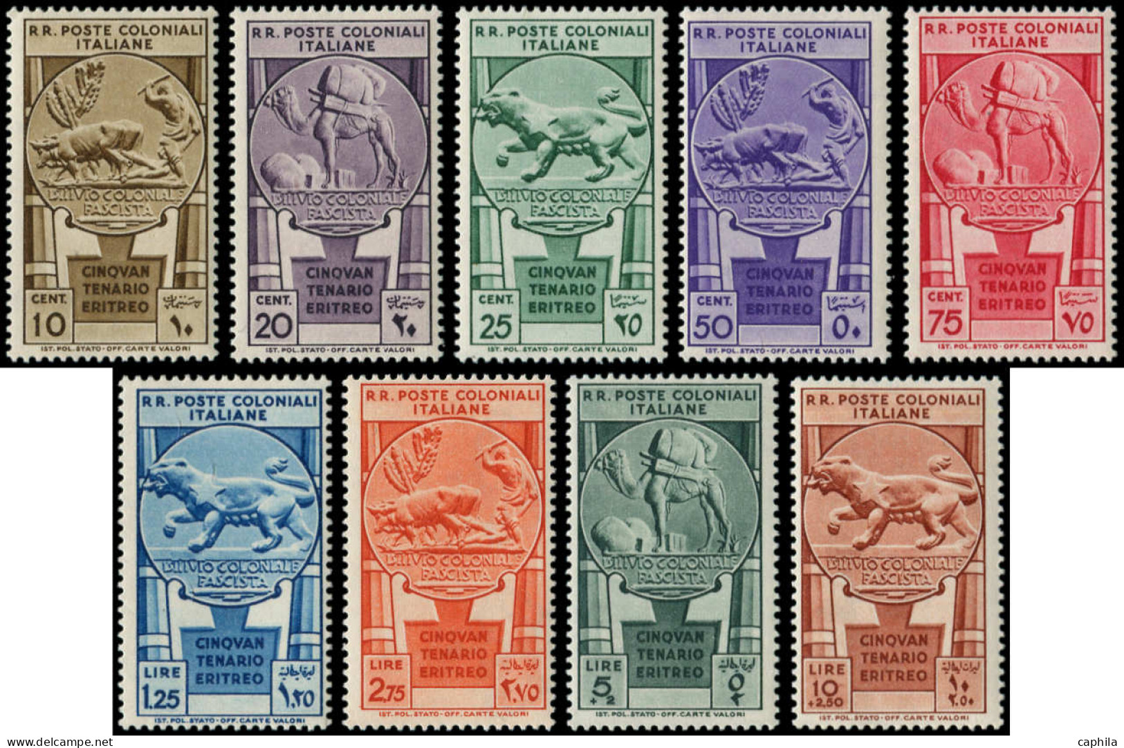 ** COLONIES ITALIENNES - Poste - 23/31, Complet : Cinquantenaire Eritreo (Sas. 23/31) - General Issues