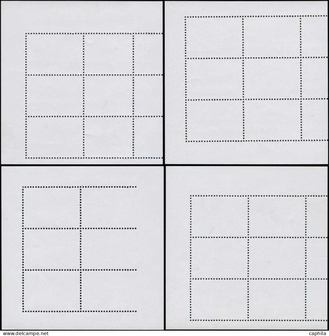 ** COREE DU NORD - Poste - 3092/97, 16 feuillets en essais de couleurs ou piquage à cheval, tous différents: Oiseaux