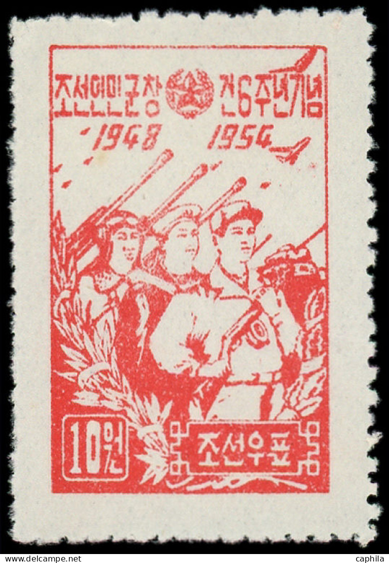 ** COREE DU NORD - Poste Aérienne - 73a, Dentelé 10,5 (léger Pli + Point): 10wm. Rouge - Korea, North