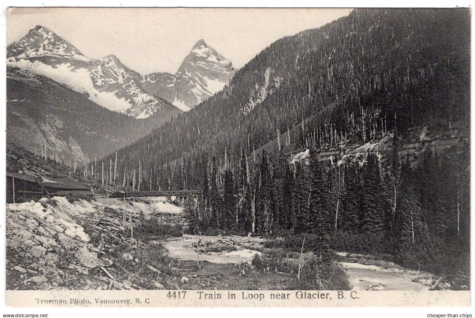 Train In Loop Near GLACIER, B.C. - Trueman Photo 4417 - Sonstige & Ohne Zuordnung