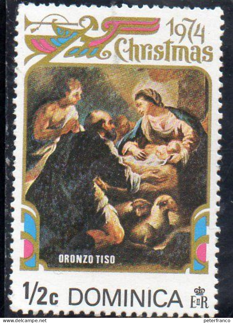 1974 Dominica - Natale - Dipinto Di Oronzo Tiso - Weihnachten