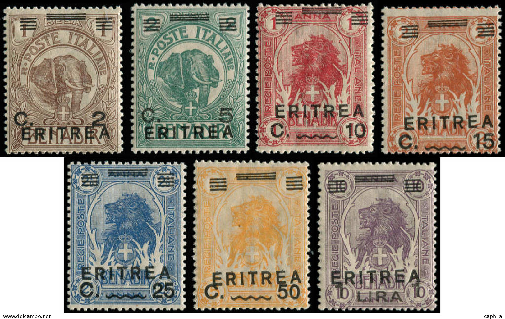 ** ERYTHREE - Poste - 54/60, Lion Et éléphant (Sas. 54/60) - Erythrée