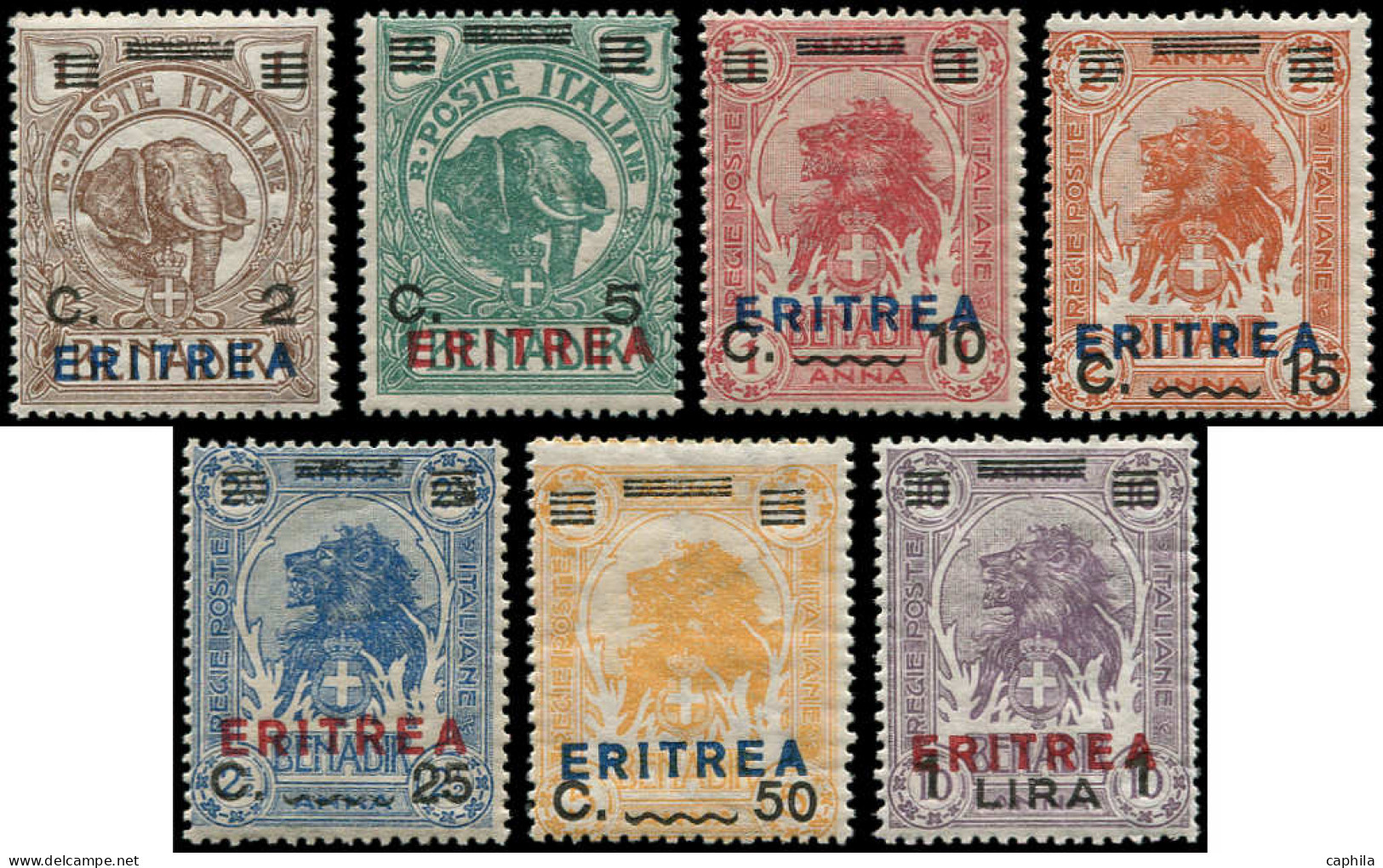 ** ERYTHREE - Poste - 80/86, Lion Et éléphant (Sas. 80/6) - Eritrea