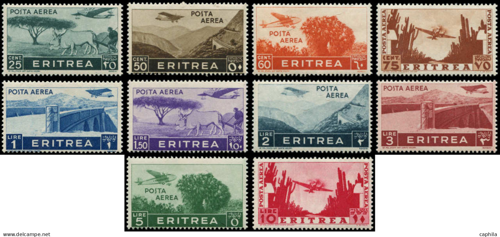 * ERYTHREE - Poste Aérienne - 18/27, Complet (Sas. A 17/26) - Eritrea