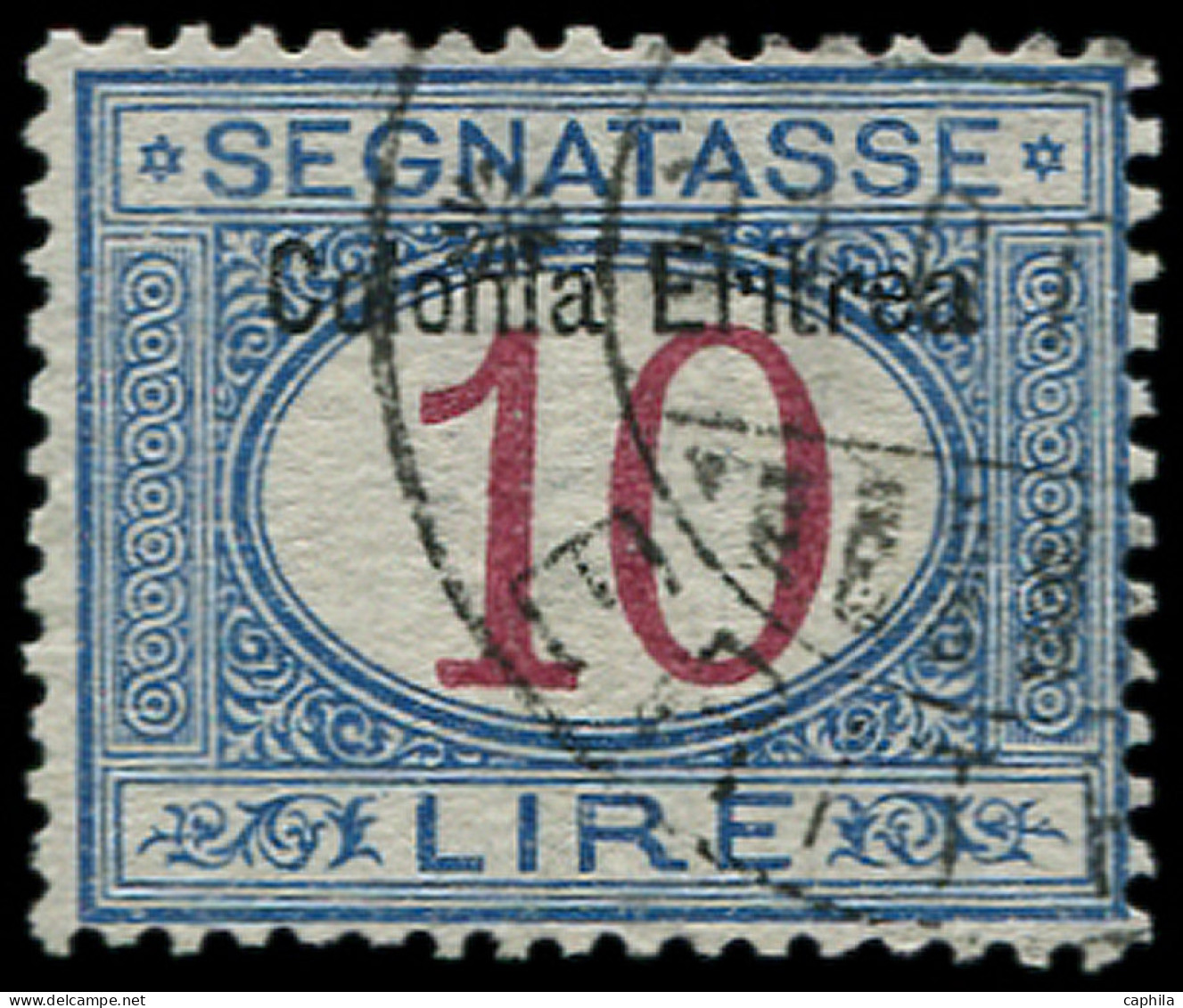 O ERYTHREE - Taxe - 11 (I), 10l. Bleu Et Carmin (Sas. 11) - Erythrée