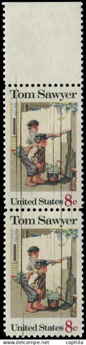 ** ETATS UNIS - Poste - 969, Paire Verticale, Grandes Stries De Couleur Verticales: 8c. Tom Sawyer - Otros & Sin Clasificación