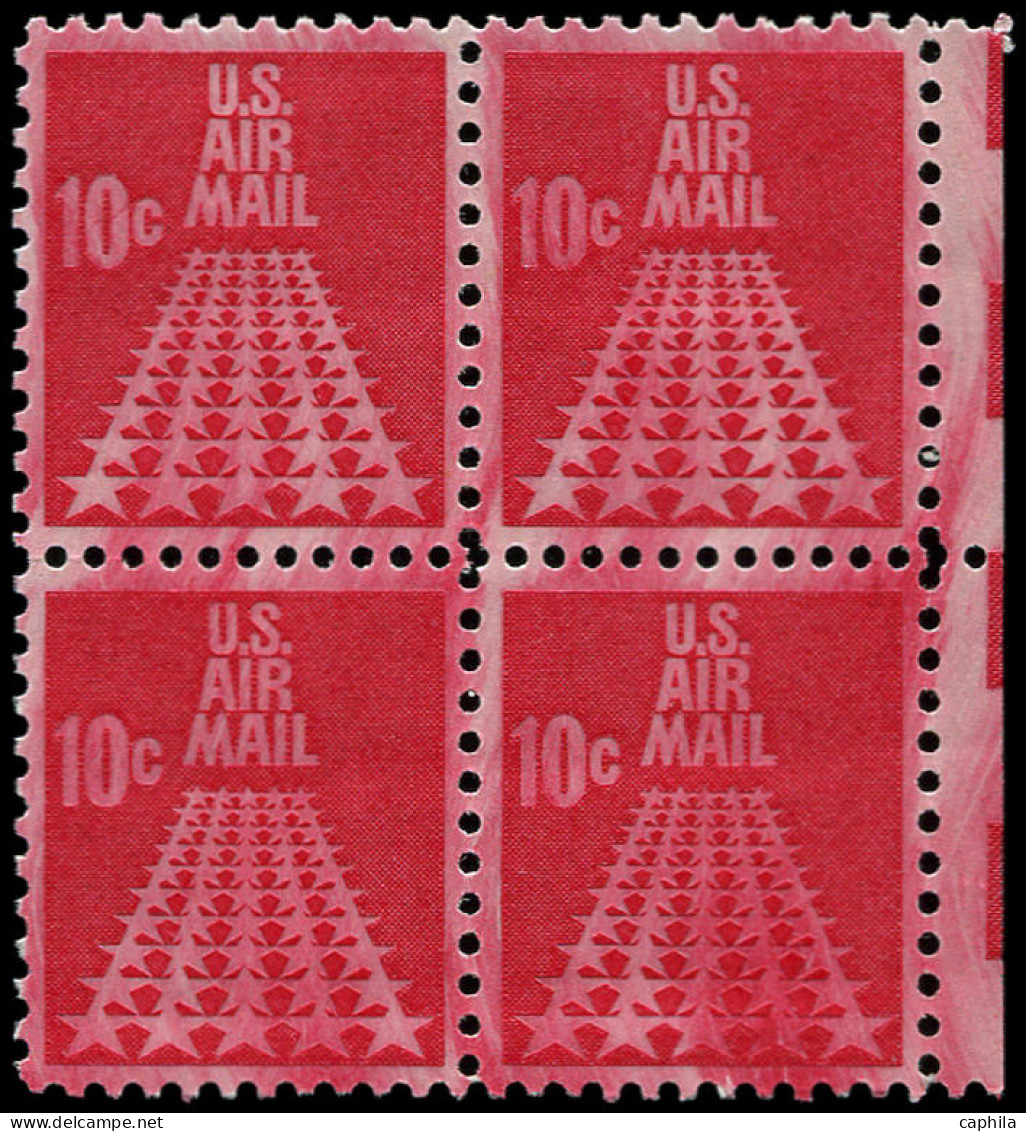** ETATS UNIS - Poste Aérienne - 69, Bloc De 4, Impression Maculée: 10c. Rouge - Sonstige & Ohne Zuordnung