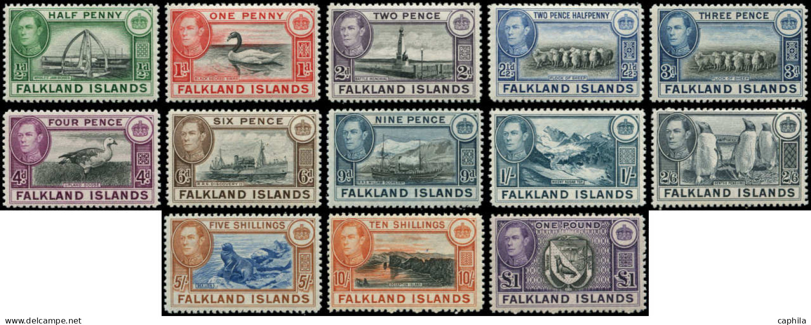 ** FALKLAND - Poste - 78/89, Complet: George VI - Falkland