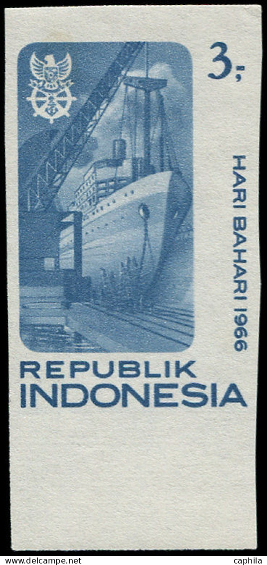 ** INDONESIE - Poste - 483, Sans Le Vert, Non Dentelé: 3r. Bateau - Indonésie