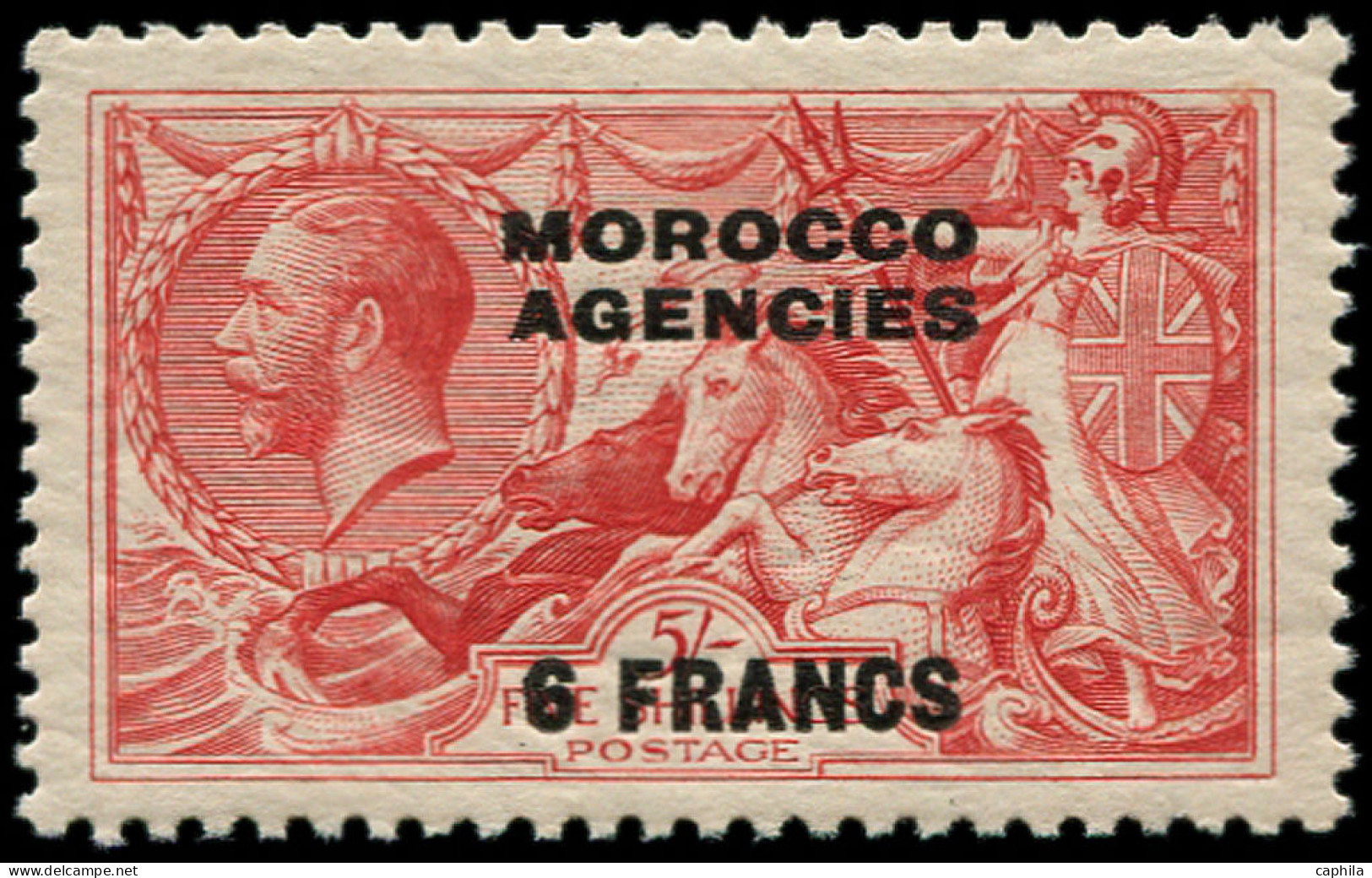 ** MAROC GB BUREAUX - Poste - Zone Française 11, 6f. S 5s. Rouge - Bureaux Au Maroc / Tanger (...-1958)