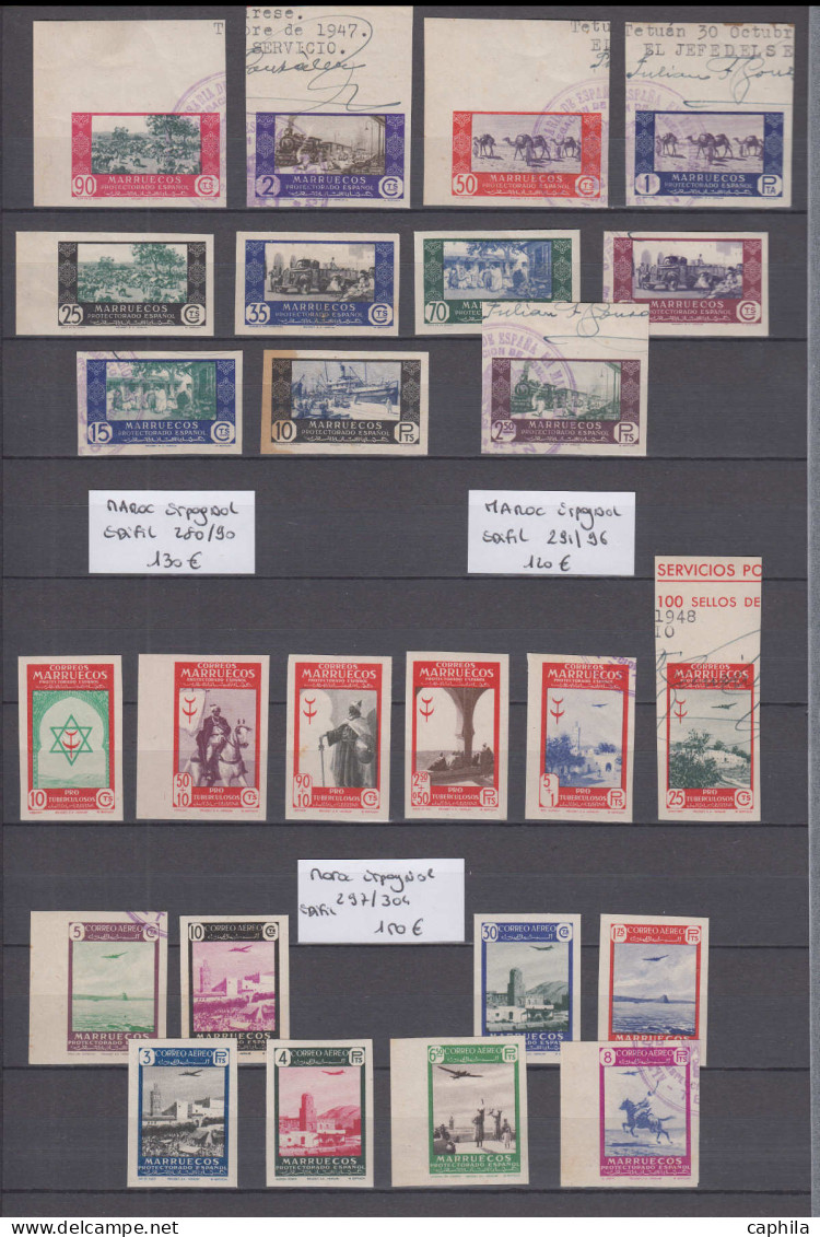 LOT MAROC GB BUREAUX - Lots & Collections - Collection De Non Dentelés, 1946/1955, **,*, Obl, Certains Rousseurs Habitue - Bureaux Au Maroc / Tanger (...-1958)