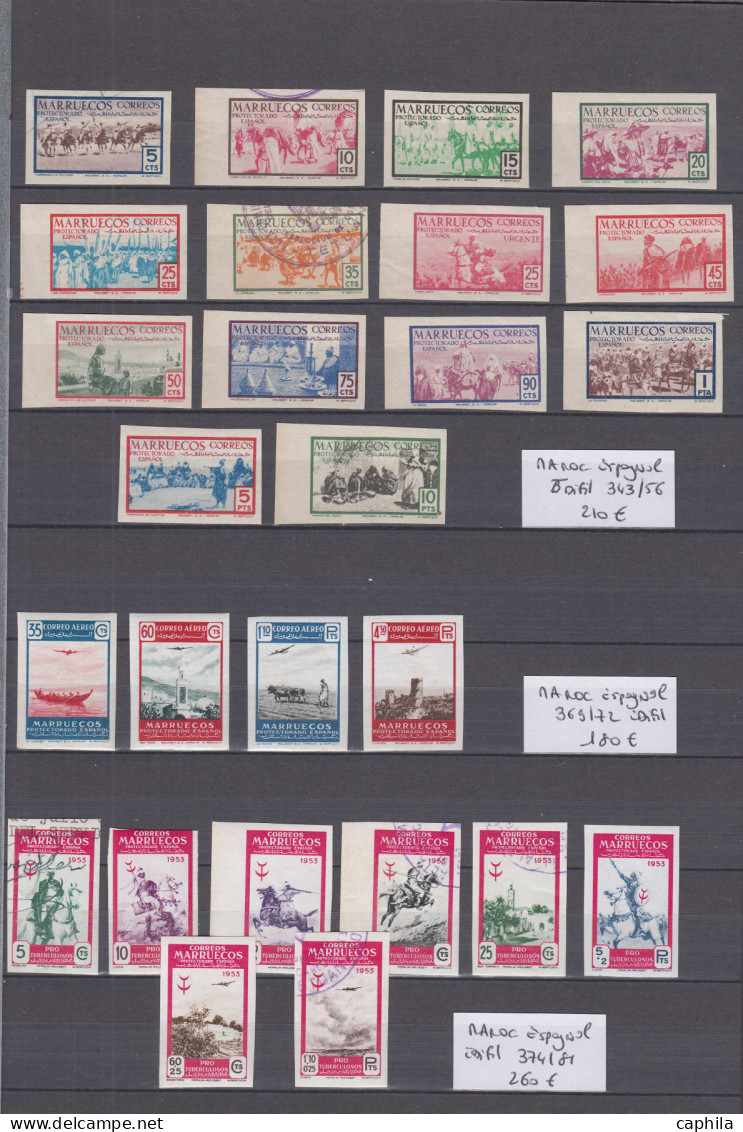 LOT MAROC GB BUREAUX - Lots & Collections - Collection De Non Dentelés, 1946/1955, **,*, Obl, Certains Rousseurs Habitue - Morocco Agencies / Tangier (...-1958)