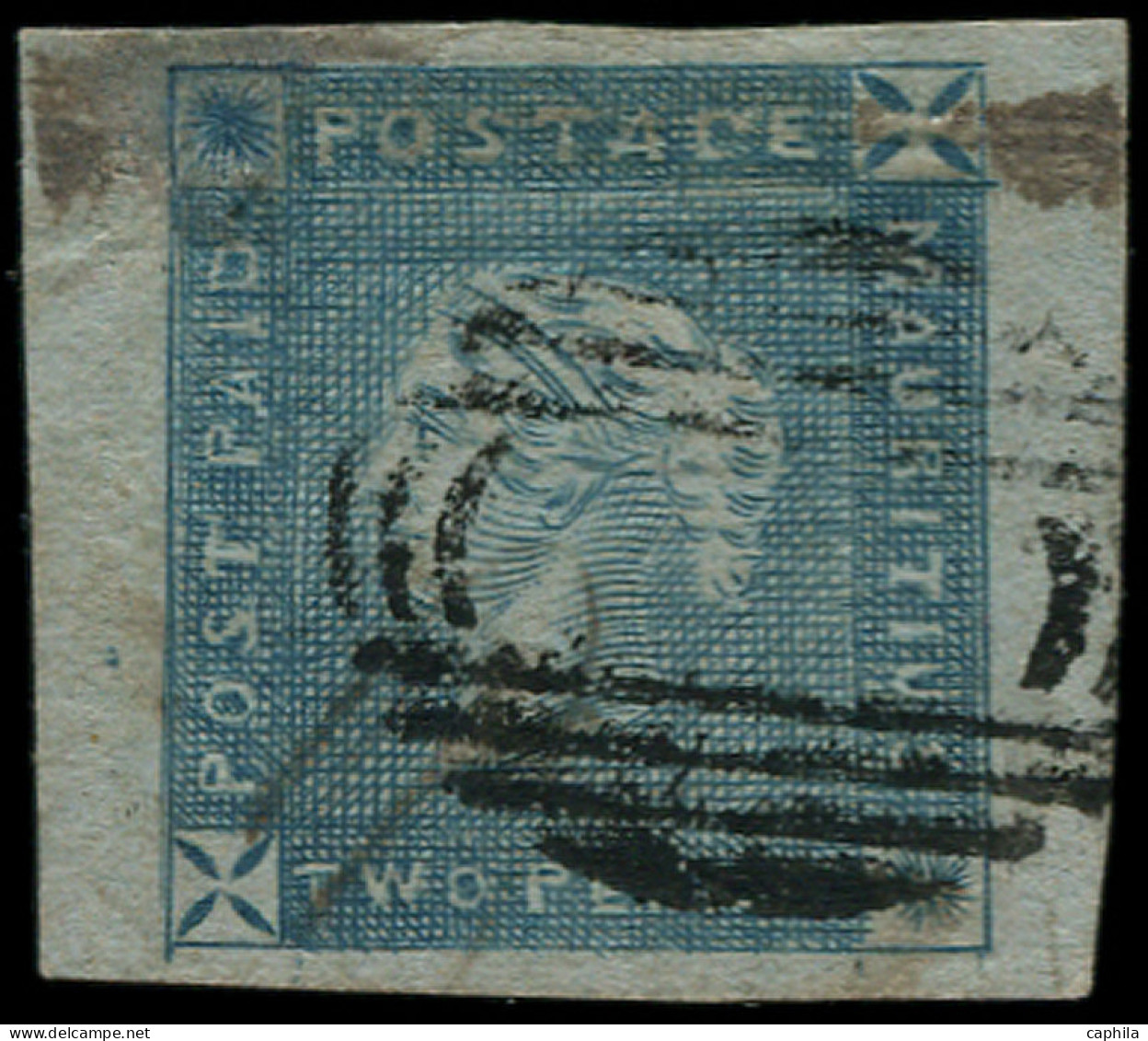 O MAURICE - Poste - 8A, Signé Calves (léger Pli), Grandes Marges: 2p. Bleu - Mauritius (...-1967)