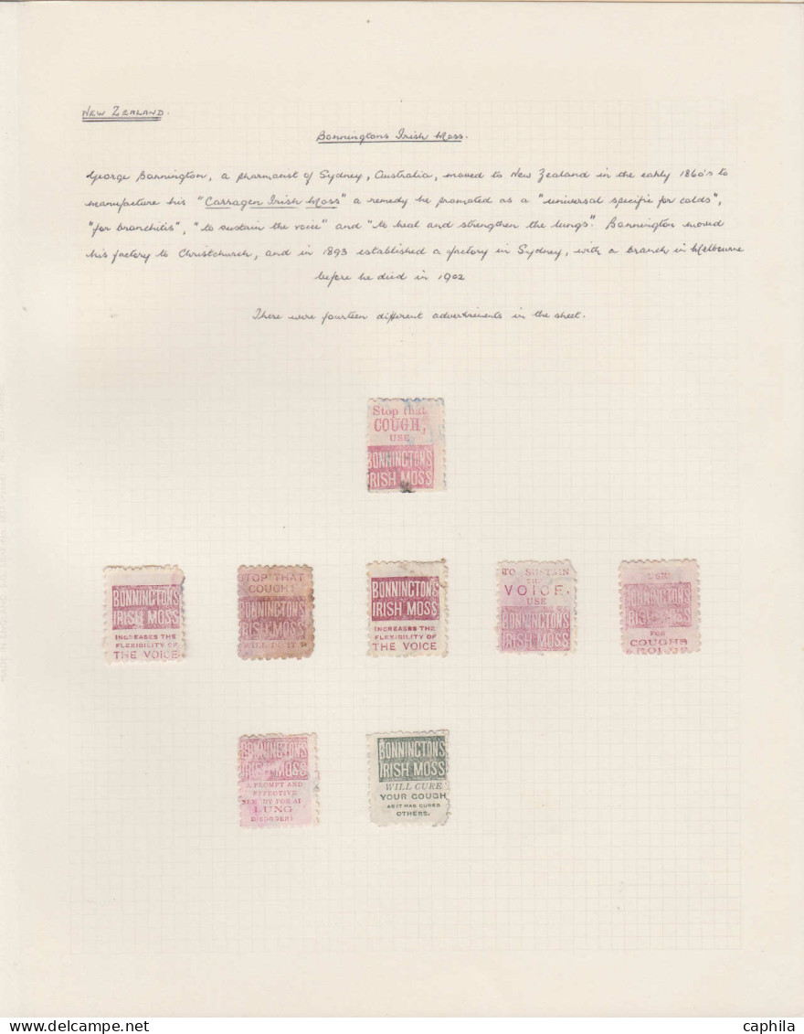 O NOUVELLE ZELANDE - Lots & Collections - Collection Spécialisée De 44 Timbres Avec Publicité Au Verso (couleurs/faciale - Autres & Non Classés